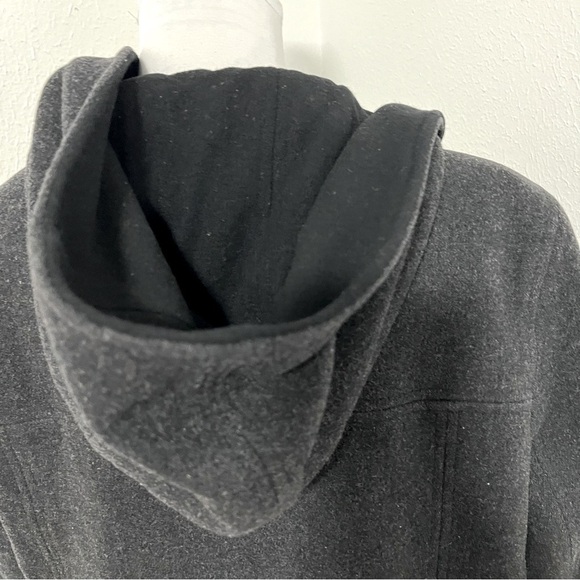 Braetan Women’s 100% Pure Wool Hooded Full Zip Coat with Pockets XL Charcoal/Blk - Picture 4 of 12